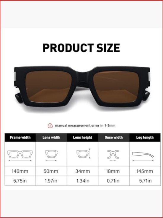 Chunky Square Retro Sunglasses UV400 Protection Unisex